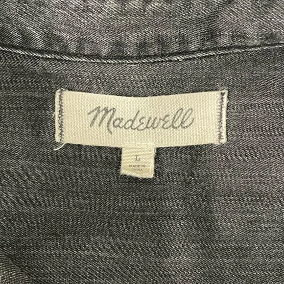 Madewell Charcoal Denim Shirt Dress Minimal - Picture 5 of 8